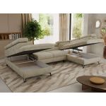 Narożnik PABLO U - uniwersalny - beżowy, szenil gładki - topper T25