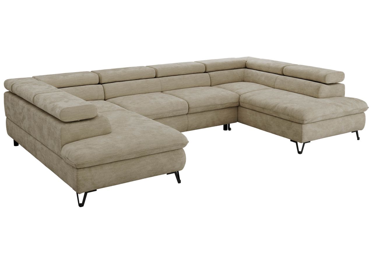 Narożnik PABLO U - uniwersalny - beżowy, szenil gładki - topper T25