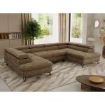 Narożnik PABLO U - uniwersalny - brązowy, szenil gładki - topper T25