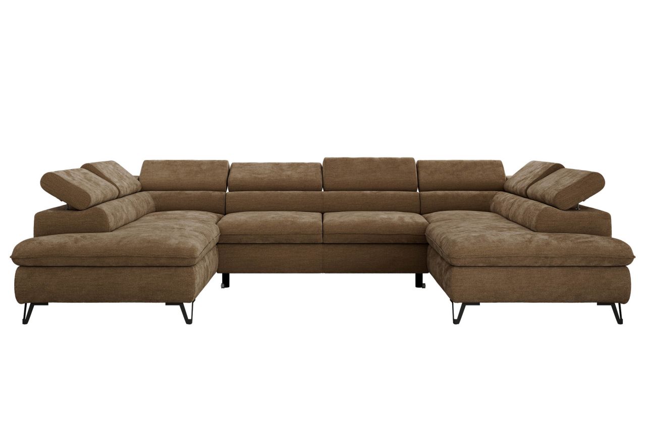 Narożnik PABLO U - uniwersalny - brązowy, szenil gładki - topper T25