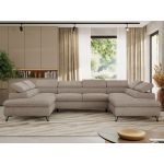 Narożnik PABLO U - uniwersalny - jasnoszary, szenil gładki - topper T25