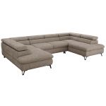 Narożnik PABLO U - uniwersalny - jasnoszary, szenil gładki - topper T25