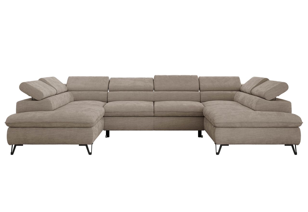 Narożnik PABLO U - uniwersalny - jasnoszary, szenil gładki - topper T25