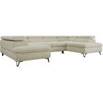 Narożnik PABLO U - uniwersalny - kremowy, szenil grubo tkany - topper T25