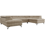 Narożnik PABLO U - uniwersalny - beżowy, szenil grubo tkany - topper T25