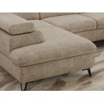 Narożnik PABLO U - uniwersalny - beżowy, szenil grubo tkany - topper T25