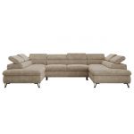 Narożnik PABLO U - uniwersalny - beżowy, szenil grubo tkany - topper T25