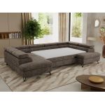 Narożnik PABLO U - uniwersalny - brązowy, szenil grubo tkany - topper T25