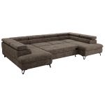 Narożnik PABLO U - uniwersalny - brązowy, szenil grubo tkany - topper T25