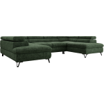 Narożnik PABLO U - uniwersalny - ciemnozielony, szenil grubo tkany - topper T25