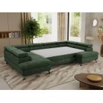 Narożnik PABLO U - uniwersalny - ciemnozielony, szenil grubo tkany - topper T25