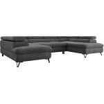 Narożnik PABLO U - uniwersalny - ciemnoszary, szenil grubo tkany - topper T25