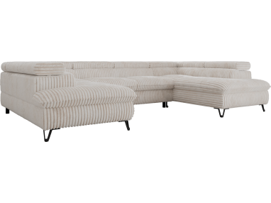 Narożnik PABLO U - uniwersalny - beżowy, sztruks - topper T25