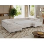 Narożnik PABLO U - uniwersalny - beżowy, sztruks - topper T25