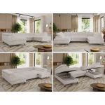 Narożnik PABLO U - uniwersalny - beżowy, sztruks - topper T25