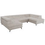 Narożnik PABLO U - uniwersalny - beżowy, sztruks - topper T25