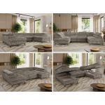 Narożnik PABLO U - uniwersalny - jasnobrązowy, sztruks - topper T25