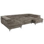 Narożnik PABLO U - uniwersalny - jasnobrązowy, sztruks - topper T25