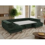 Narożnik PABLO U - uniwersalny - ciemnozielony, sztruks - topper T25