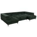 Narożnik PABLO U - uniwersalny - ciemnozielony, sztruks - topper T25