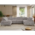 Narożnik PABLO U - uniwersalny - jasnoszary, sztruks - topper T25