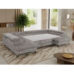 Narożnik PABLO U - uniwersalny - jasnoszary, sztruks - topper T25