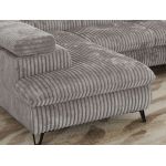 Narożnik PABLO U - uniwersalny - jasnoszary, sztruks - topper T25