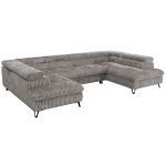 Narożnik PABLO U - uniwersalny - jasnoszary, sztruks - topper T25