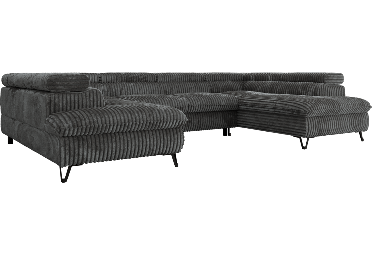 Narożnik PABLO U - uniwersalny - ciemnoszary, sztruks - topper T25