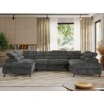 Narożnik PABLO U - uniwersalny - ciemnoszary, sztruks - topper T25