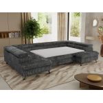 Narożnik PABLO U - uniwersalny - ciemnoszary, sztruks - topper T25