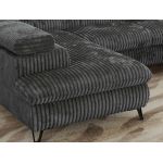 Narożnik PABLO U - uniwersalny - ciemnoszary, sztruks - topper T25