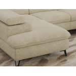 Narożnik PABLO U - uniwersalny - kremowy, struktura - topper T25