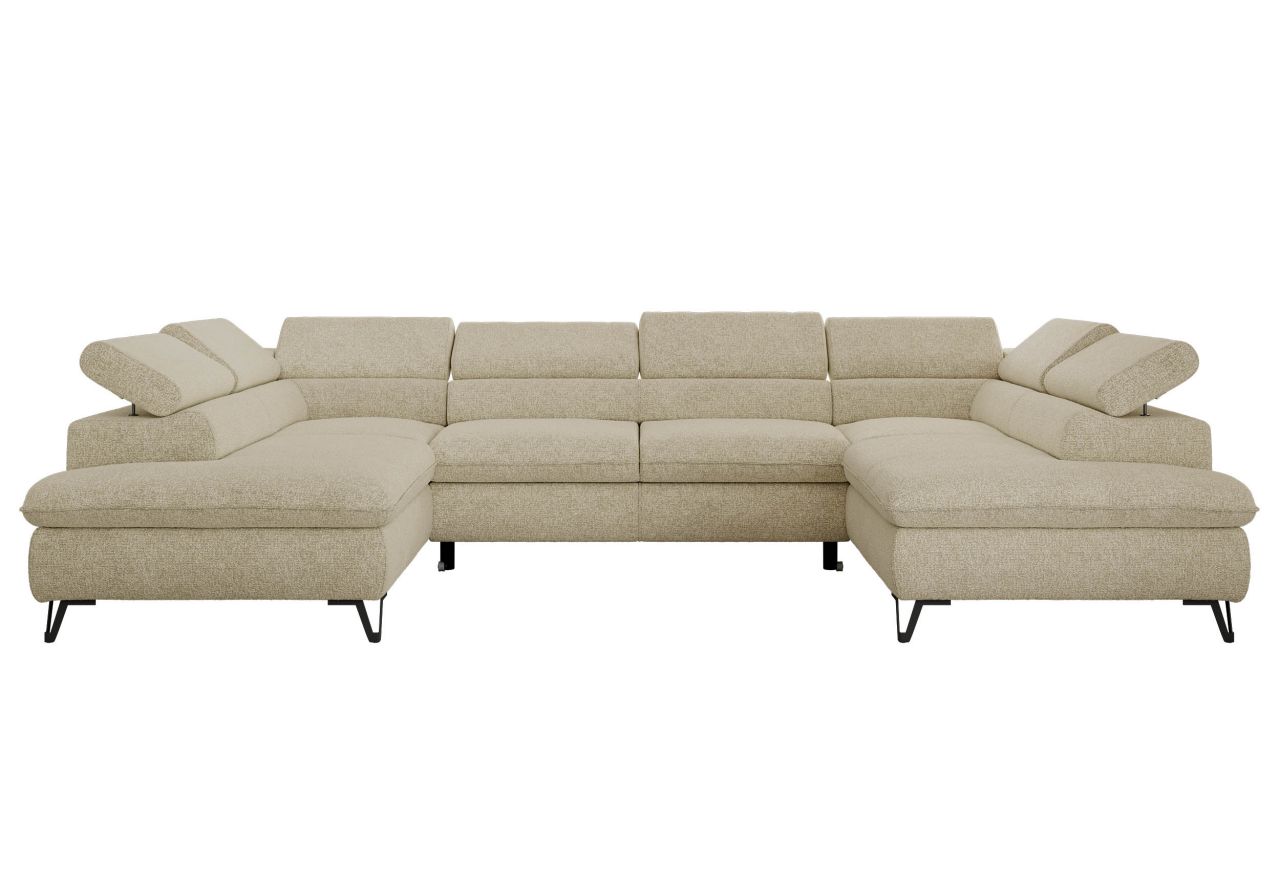 Narożnik PABLO U - uniwersalny - kremowy, struktura - topper T25