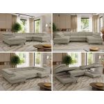 Narożnik PABLO U - uniwersalny - beżowy, struktura - topper T25