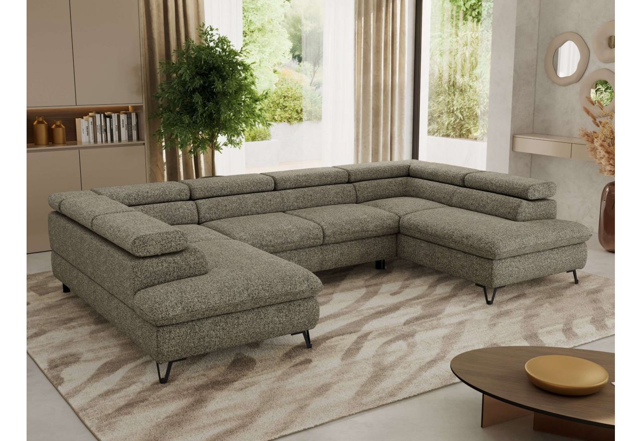 Narożnik PABLO U - uniwersalny - szary, struktura - topper T25