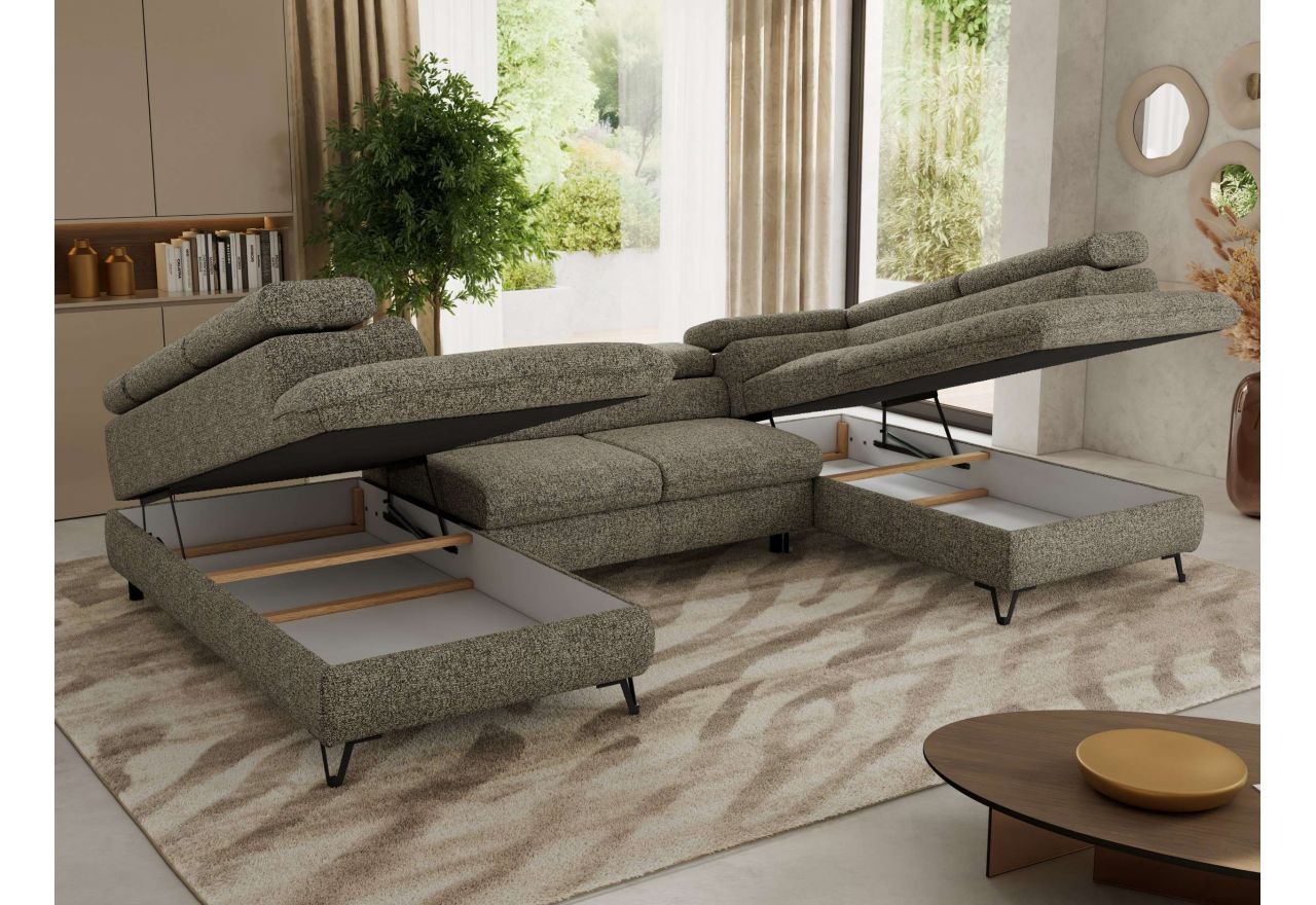 Narożnik PABLO U - uniwersalny - szary, struktura - topper T25