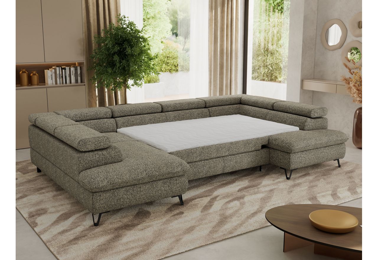 Narożnik PABLO U - uniwersalny - szary, struktura - topper T25