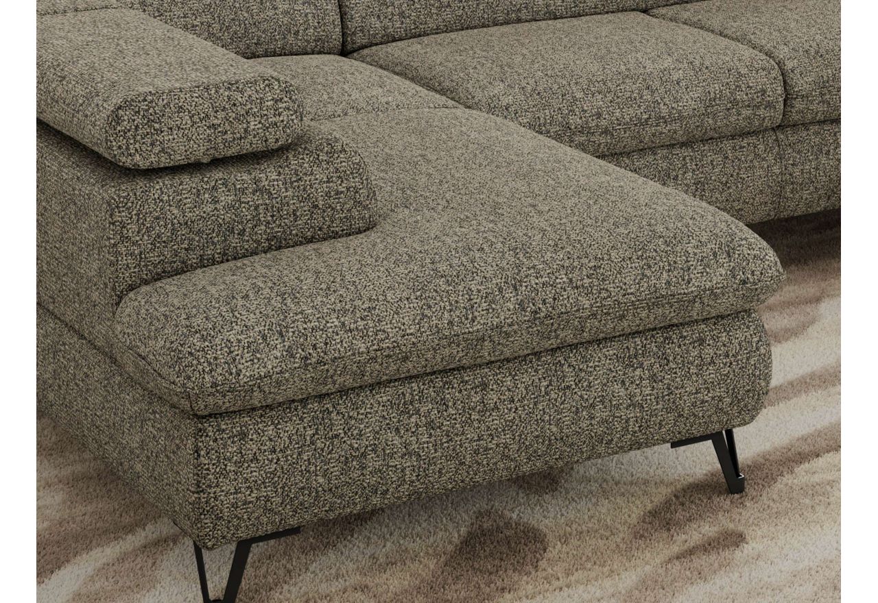 Narożnik PABLO U - uniwersalny - szary, struktura - topper T25