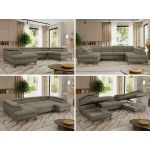 Narożnik PABLO U - uniwersalny - szary, struktura - topper T25