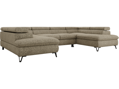 Narożnik PABLO U - uniwersalny - ciemnobeżowy, struktura - topper T25