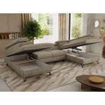 Narożnik PABLO U - uniwersalny - ciemnobeżowy, struktura - topper T25