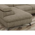 Narożnik PABLO U - uniwersalny - ciemnobeżowy, struktura - topper T25