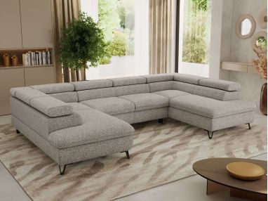 Narożnik PABLO U - uniwersalny - jasnoszary, struktura - topper T25