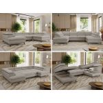 Narożnik PABLO U - uniwersalny - jasnoszary, struktura - topper T25