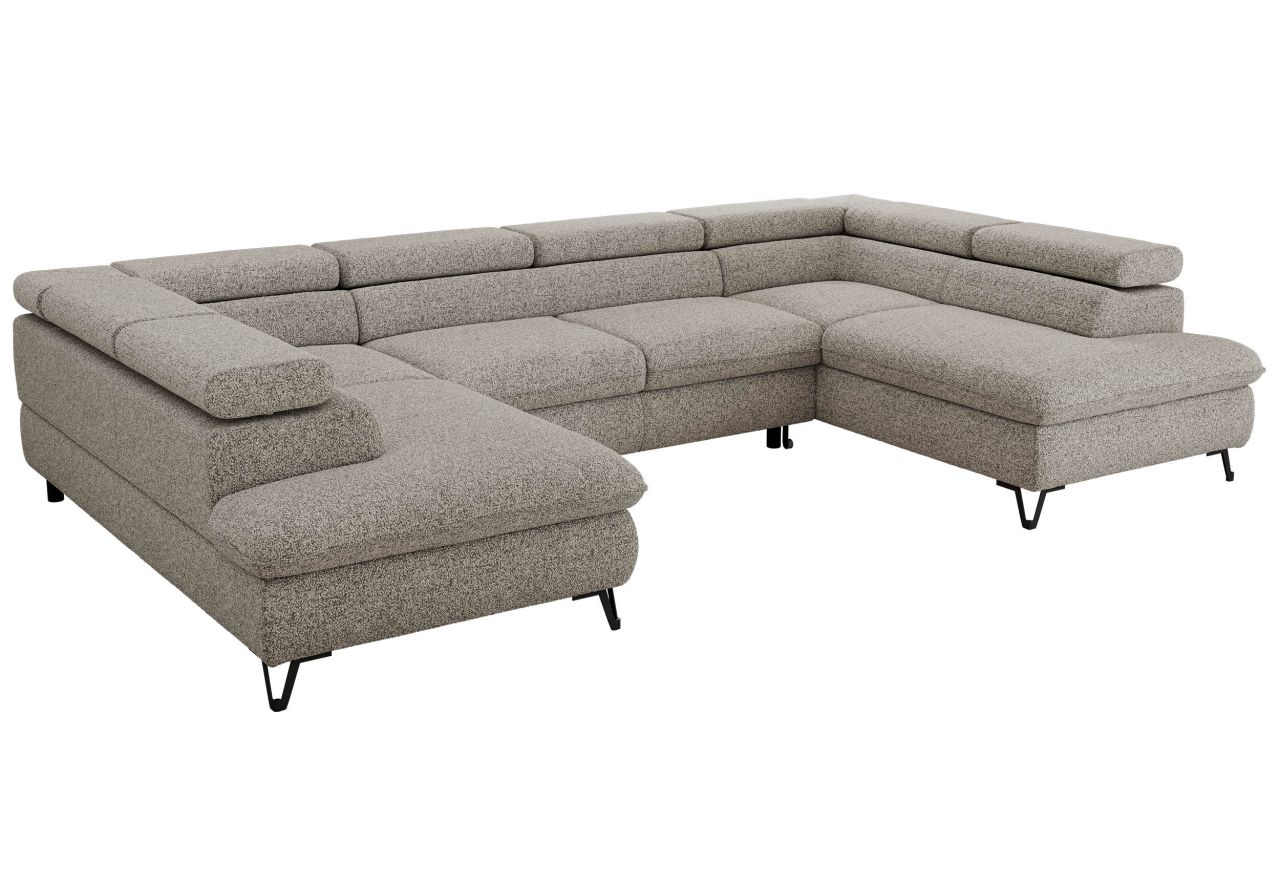 Narożnik PABLO U - uniwersalny - jasnoszary, struktura - topper T25