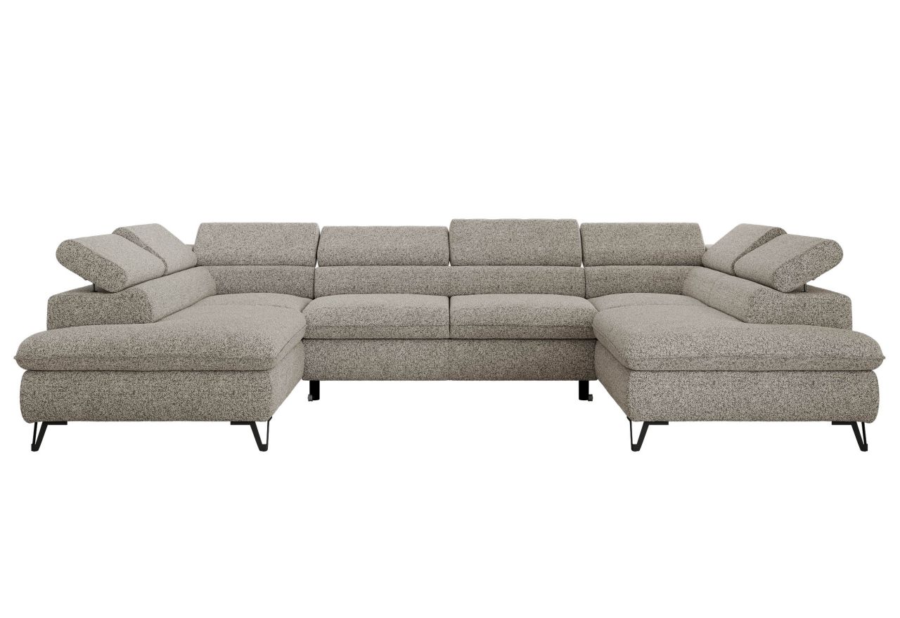 Narożnik PABLO U - uniwersalny - jasnoszary, struktura - topper T25