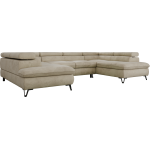 Narożnik PABLO U - uniwersalny - beżowy, welwet - topper Visco