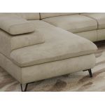 Narożnik PABLO U - uniwersalny - beżowy, welwet - topper Visco