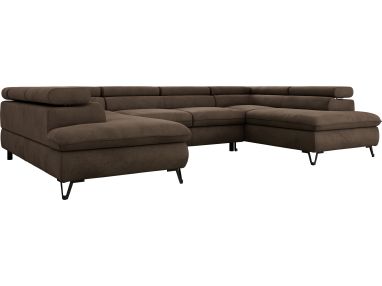 Narożnik PABLO U - uniwersalny - brązowy, welwet - topper Visco